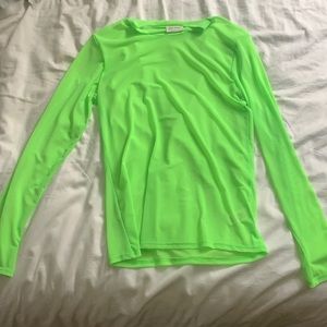 neon green mesh long sleeve